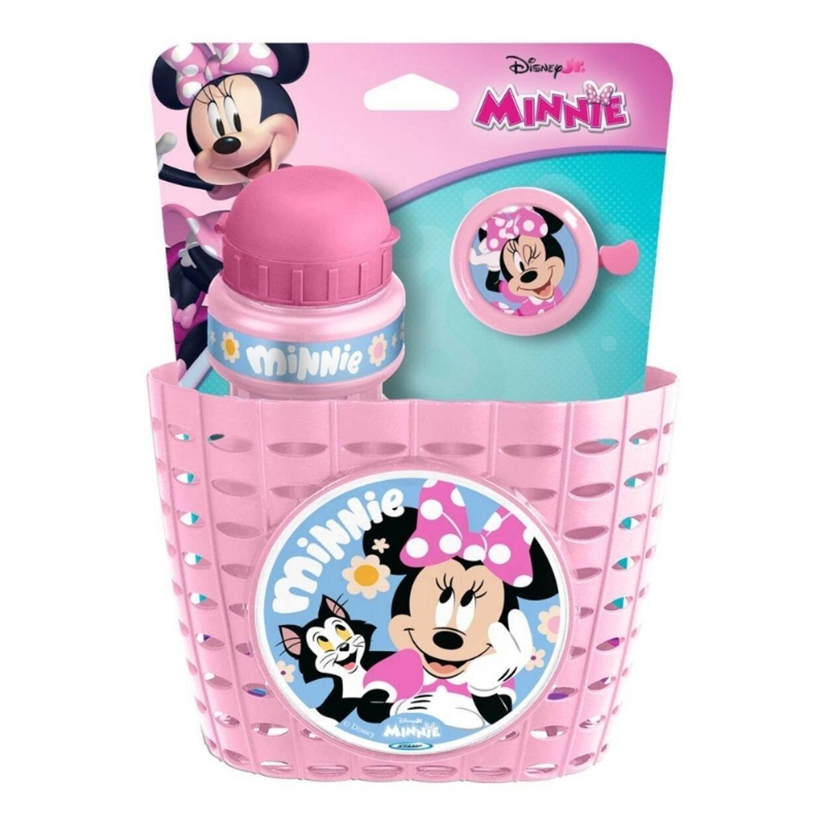 Sykkelsett Minnie - Kurv, drikkeflaske og ringeklokke