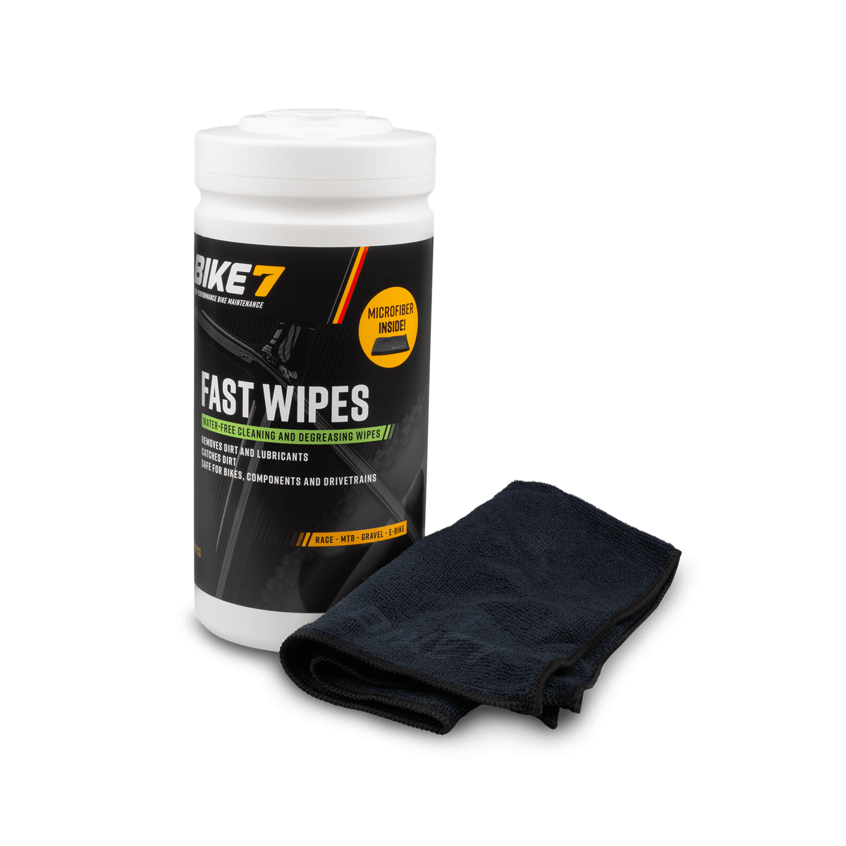 Bike7 Fast Wipes Rensekluter - 70 stk, 19x22 cm
