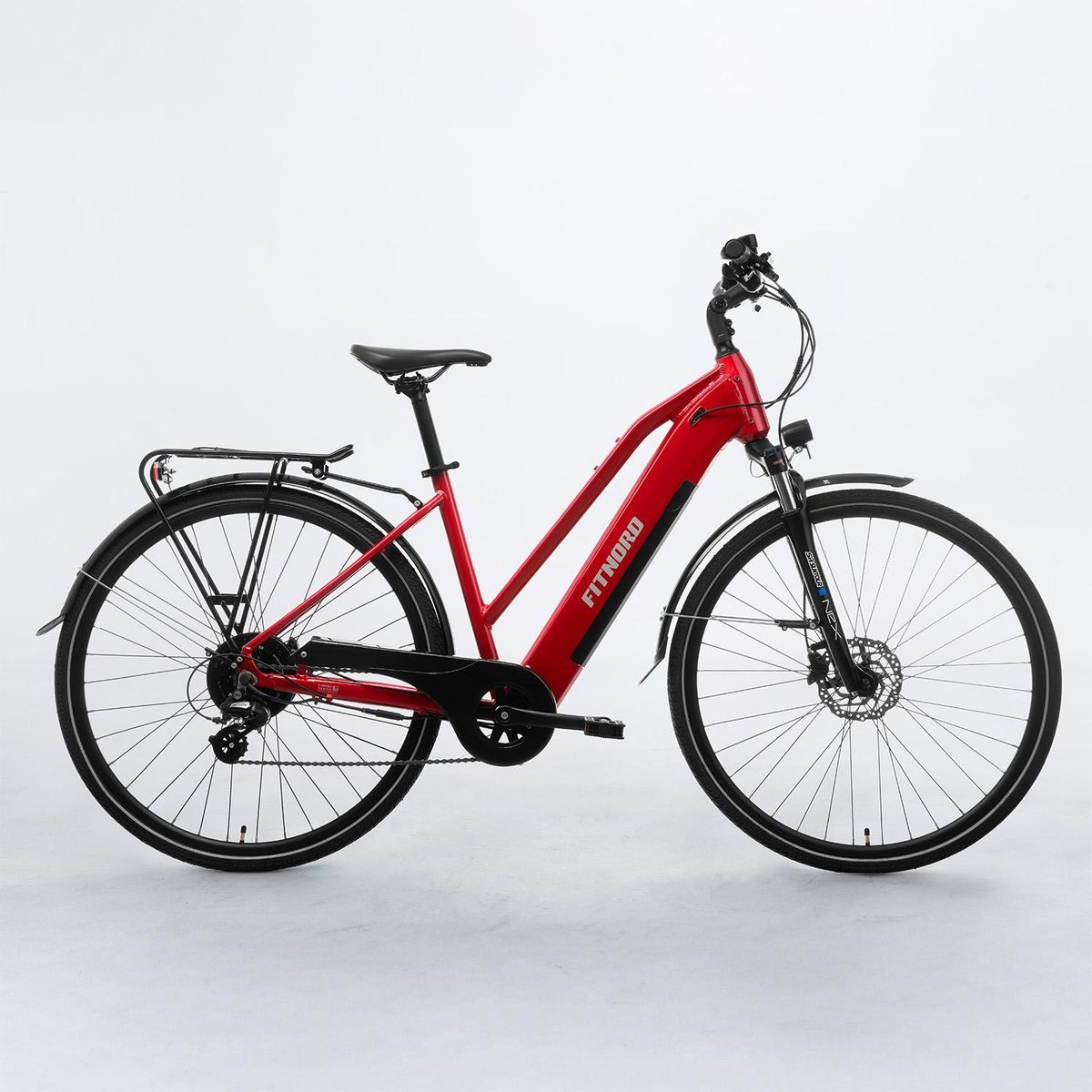 FitNord Ava 300 Elsykkel G2 - 60 km - rød, sort, hvit